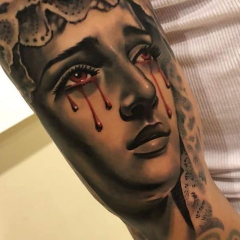 Mother Mary Tattoos, Koala Tattoo, Black And Grey Realism, Chicano Tattoos Sleeve, Medusa Tattoo Design, Realism Tattoos, Tribute Tattoos, Gangsta Tattoos, Cute Hand Tattoos