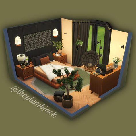 Sims 4 Couple Bedroom, Sims 4 Room Sets, Sims Modern Bedroom, Sims 4 Big Bedroom, Sims4 Bedroom Ideas, Sims 4 Decor Ideas, Sims 4 Room Ideas Bedrooms, Sims Bedroom Ideas, Masculine House