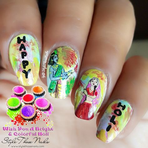 Holi Nails, Baby Nail Art, Holi Colour, Simple Nail Art Videos, Girl's World, Nail Tech School, Classy Nail Art Ideas, Classy Nail, Holi Colors