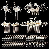 Bride Hair Clips, Wedding Hair Side, Rose Glitter, Rhinestone Headpiece, Hair Comb Clips, U Shaped Hair, Rhinestone Hair Pin, Bridal Wedding Hair, Hair Accessories Pearl