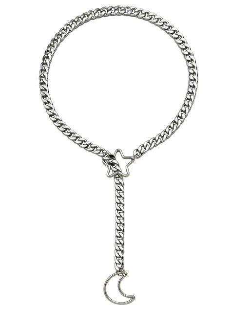 PRICES MAY VARY. Innovative Design: Our slip chain necklace is meticulously crafted for humans, blending classic chain styling with innovative heart-shaped O-ring embellishments. Constructed from high-strength metal, This slip necklace ensures durability and offers an unparalleled wearing experience. Multiple Style Options: This slip chain necklace comes in a length of 25 inches and 31.5 inches, catering to the needs of most individuals. Additionally, we have developed multiple style options and colors for you to choose from. Easy Wearing: Designed for simplicity, our Slip Chain necklace is easy to wear for daily use. Simply thread the chain through the Star-shaped O-ring to form a "P" shape, then pull both ends tight to secure. With just a few steps, you can enjoy fashion and comfort effo Slip Chain Necklace, Slip Chain, Heart Choker Necklace, Heart Choker, Punk Jewelry, Star Moon, Innovative Design, Fit Inspo, Star Shape