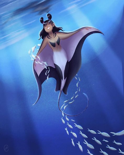 Melissa Murakami on Instagram: “Conservation #mermay Day 7 - Giant Oceanic Manta Ray Like Whale Sharks, these Manta Rays are gentle giants. Their wingspan can be up to…” Manta Ray Concept Art, Manta Ray Art Wallpaper, Oceanic Manta Ray, Manta Ray Anatomy, Giant Oceanic Manta Ray, Giant Mermaid, Manta Ray Mermaid, Manta Ray Oc, Manta Ray Wallpaper