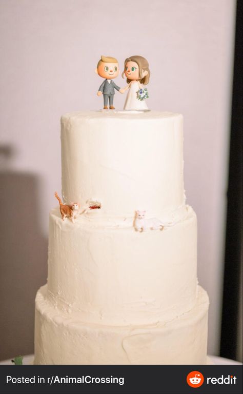 Animal Crossing Wedding Cake Topper, Animal Crossing Cake Topper, Animal Crossing Wedding, Animal Crossing Cake, Wedding Jumpsuit, Venue Decor, Wedding Aesthetic, Wedding Vibes, Wedding Cake Topper