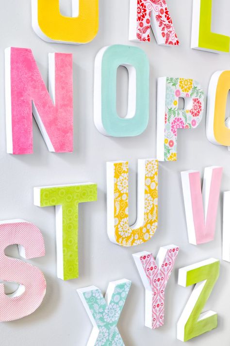 Diy Wall Letters, Diy Letter Ideas, Diy Letter Decor, Wood Letters Diy, Paper Mache Wall Art, Alphabet Wall Decor, Letters Wall Decor, Nails Tools, Wall Decor Letters