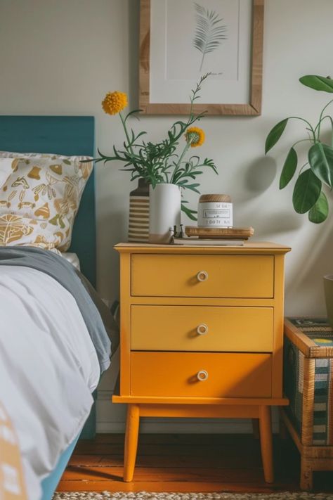 Are you ready to give your bedroom a fresh look? Check out these 10 creative nightstand paint ideas that will transform your space! From bold colors to soft pastels, we have something for everyone. Learn how to choose the perfect color scheme, and discover tips for a DIY nightstand project that anyone can tackle. Spruce up those old pieces with a quick coat of paint and some imaginative designs to make them pop! Fall asleep in a beautifully styled room with these easy nightstand upgrades. Nightstand Makeover Ideas, Paint Ideas For Bedroom, Colorful Nightstand, Creative Nightstand, Unique Color Schemes, Chic Nightstand, Nightstand Makeover, Painted Night Stands, Makeover Tips