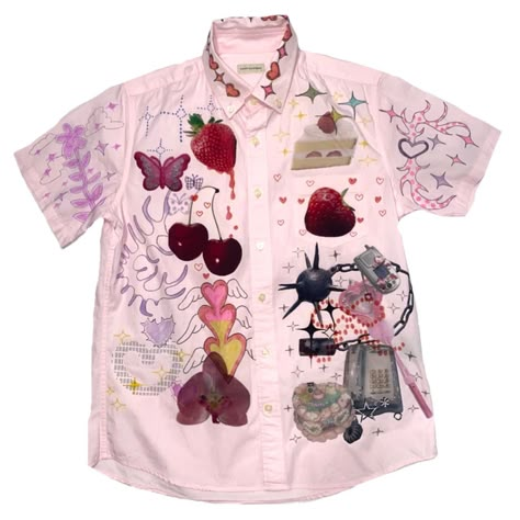 Flower Aesthetic Fashion, Patch On Shirt, Custom Clothes Ideas, Customizing Clothes, Fashion Base, Customized Clothes, Patch Shirt, Clueless Outfits, Funky Outfits