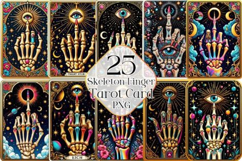 Print On Demand (POD) Graphics Skeleton Finger, Funny Tarot, Card Png, Skull Png, Witchy Vibes, Summer Beauty, Tarot Card, Gifts For Husband, Tarot Cards