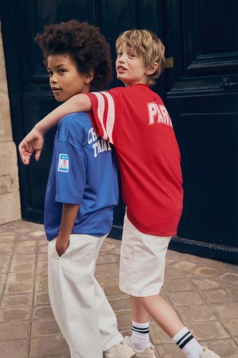 PARIS NUMBER T-SHIRT - Red | ZARA United States Zara Kids Boys, Uniqlo Kids, Zara Boys, Paris T Shirt, Practice Outfits, Stylish Sweaters, Zara Kids, Affordable Clothes, Casual Street Style