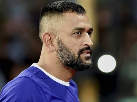 Mahendra Singh Dhoni during the Indian Super League match between Chennaiyin FC and North East United FC at Jawaharlal Nehru Stadium in Chennai. Ms Dhoni Hairstyle, Dhoni Hairstyle, Ms Doni, Chennaiyin Fc, Thala Dhoni, Emo Designs, Mahendra Singh Dhoni, Dhoni Quotes, Jawaharlal Nehru