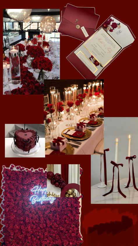 Vowel Renewal, Red Decor, Burgundy And Gold, Red Gold, Birthday, Red, Gold