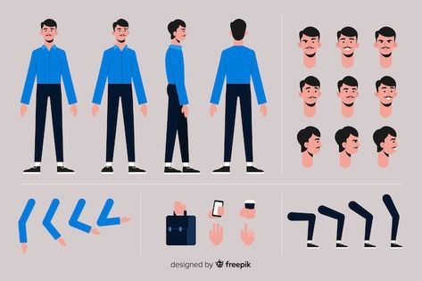 Cartoon Boy Character, After Effects Character Animation, Hand Template, Free Cartoon Characters, Hulk Character, 2d Character Animation, Character Sheet Template, Vector Character Design, Free Characters