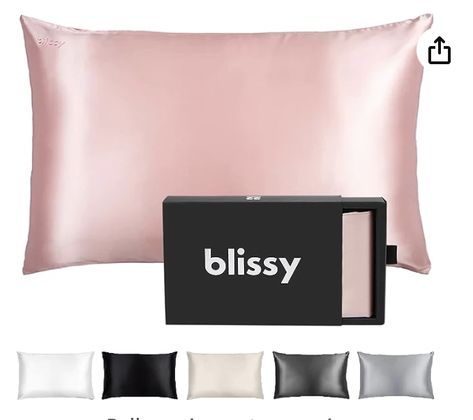 Blissy Silk Pillowcase - 100% Pure Mulberry Silk - 22 Momme 6A High-Grade Fibers - Satin Pillow Cover for Hair & Skin - Regular, Queen & King with Hidden Zipper Silk Pillowcase Hair, Silk Pillow Cover, Satin Pillow, Satin Bedding, Satin Pillowcase, Silk Pillow, Silk Pillowcase, Trendy Gift, Hair Skin