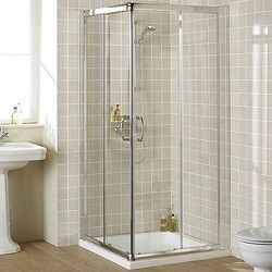 lakes classic 750mm square shower enclosure & tray (silver). - taps4less.com Small Walkin Shower, Powder Room Vanities, Lake Bathroom, Bathroom Vanity Sizes, Corner Shower Enclosures, Kitchen Sink Design, Shower Columns, Shower Enclosures, Shower Cabin