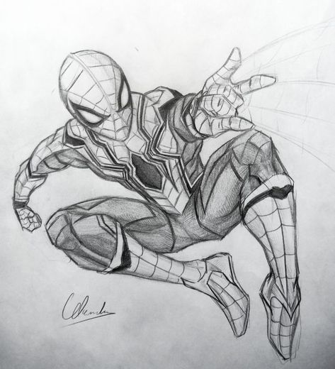 Marvel Character Sketches, Spiderman Sketch, Batman Art Drawing, Spiderman Sketches, Marvel Art Drawings, Drawing Superheroes, Spiderman Drawing, Spiderman Art Sketch, Comic Book Art Style