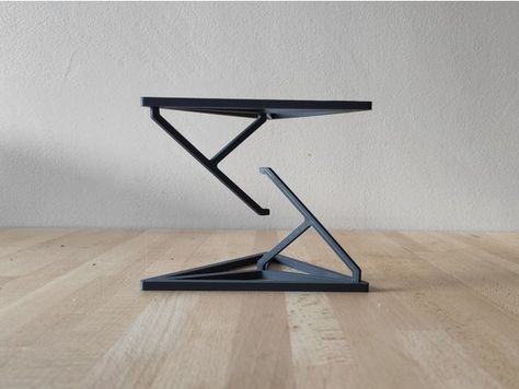 Tensegrity - Impossible table (Hidden wire and tensioner) by LouisNairaud - Thingiverse Tensegrity Chair, Impossible Table, Tensegrity Table, 3d Printed Furniture, Wood Lamp Design, Floating Table, Welded Furniture, Cube Table, Metal Shelf Brackets