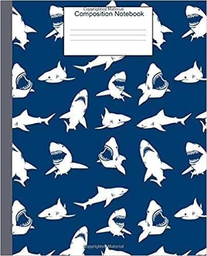 Shark Notebook, Kids Notebook Cover, Composition Notebook Journal, Cover Boy, Shark Lover, Kids Notebook, Soft Boy, Blue Shark, Composition Notebook