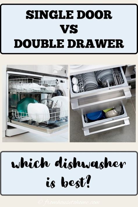 Single door vs double drawer dishwasher - which one is best? Double Dishwasher Kitchen Layout, Double Dishwasher, Double Drawer Dishwasher, Ge Cafe, Dishwasher Pods, Sewing Room Storage, House To Home, Double Drawer, Drawer Dishwasher