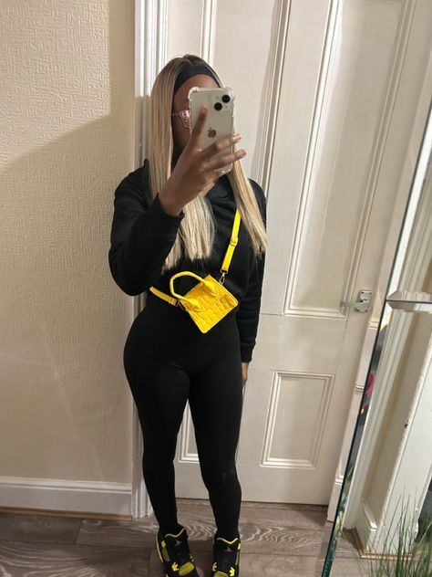 Yellow Shoes Outfit Black Women, Black And Yellow Jordan 4s Outfit, Outfits With Thunder 4s Yellow, Yellow Snakeskin Jordan 11 Outfits, Thunder 4s Jordans Outfit Yellow, Jordan 4 Yellow Outfit, Yellow Jordan 4 Outfit Women, Jordan 4 Yellow Thunder Outfit, Yellow Thunder 4s Outfit