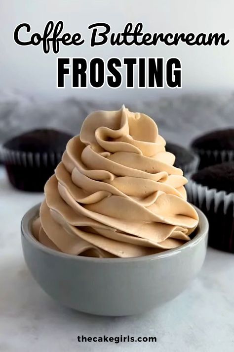 Coffee Buttercream Frosting Coffee Buttercream Frosting Recipe, Coffee Buttercream Frosting, Mocha Desserts, Buttercream Recipes, Instant Espresso, Buttercream Frosting Cake, Coffee Buttercream, Easy Frosting, Frosting Recipes Easy