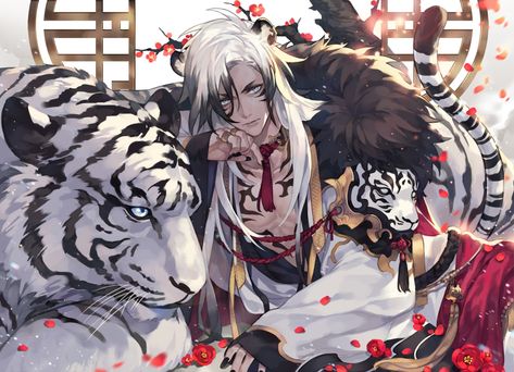 (◕◡◕✿) Anime Gas Mask, 3d Animation Wallpaper, Novel Game, Tiger Drawing, Tiger Art, Anime Animals, White Tiger, 판타지 아트, Anime Oc