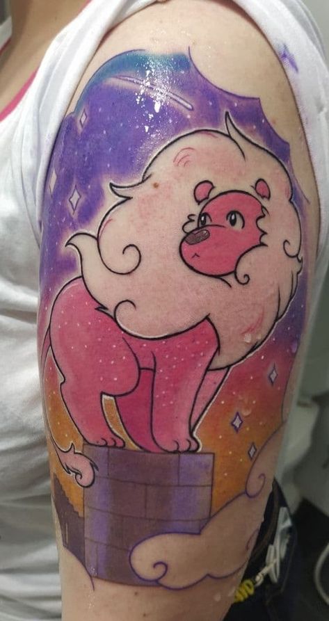 Lion Steven Universe Tattoo, Steven Universe Tattoo, Universe Tattoos, Lion Steven Universe, Universe Tattoo, L Tattoo, I Love Mom, Lion Tattoo, Little Tattoos