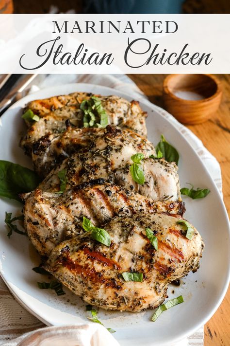 Marinated Italian Chicken - Sugar Maple Farmhouse Italian Marinated Chicken Recipes, Italian Dressing Marinated Chicken, Italian Chicken Marinade, Italian Grilled Chicken, Italian Marinade For Chicken, Italian Marinated Chicken, Italian Herb Chicken, Grilled Italian Chicken, Marinated Steak Kabobs