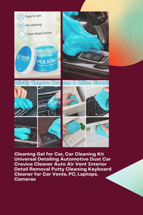 Cleaning Gel for Car, Car Cleaning Kit Universal Detailing Automotive Dust Car Crevice Cleaner Auto Air Vent Interior Detail Removal Putty Cleaning ،Keyboard Cleaner for Car Vents, PC, Laptops, Cameras Cleaning Vehicle Interior Tips, Diy Car Dashboard Cleaner, How To Clean Dashboard In Car, How To Clean Car Air Vents, Cleaning Dashboard Of Car Interiors, Car Accessories Blue, Clean Keyboard, Keyboard Cleaner, Car Cleaning Kit