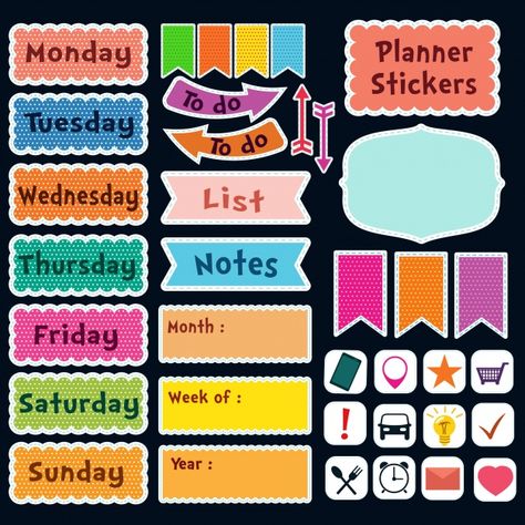 Digital Widgets, Goodnotes Elements, Note Planner, List Stickers, Planners Stickers, Stickers Collection, Bullet Journal Paper, Kids Doodles, Print Planner