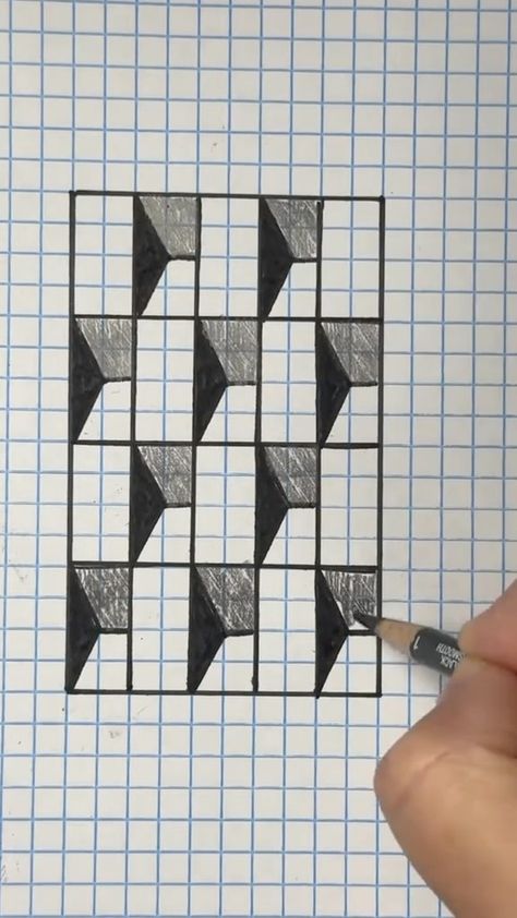 Chain Drawing, 3 D Art, Optical Illusion Drawing, Graph Paper Designs, Illusion Drawings, Paper Designs, Graph Paper, 3d Artist, Optical Illusion