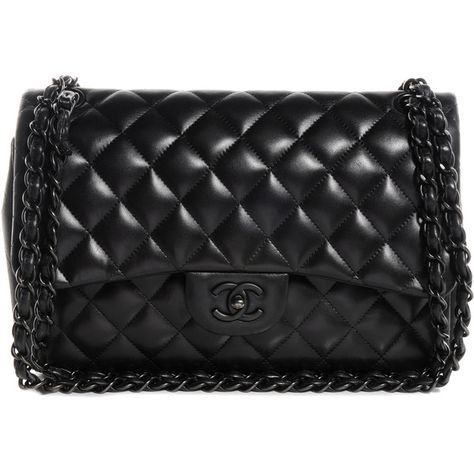 Chanel So Black Bag, Purses Chanel, Purse Chanel, Handbags Chanel, Chanel Jumbo, Strap Purse, Quilted Purses, Chanel Purse, Total Black