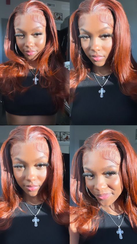 Ginger Frontal, Ginger Leave Out, Ginger Clip Ins, Ginger Wig Dark Skin, Crystallized Ginger, Gorgeous Hair Color, Honey Brown, Clip Ins, Gorgeous Hair