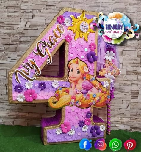 Tangled Piñata, Rapunzel Pinata, 3d Letters Decoration, Tangled Birthday Party, Rapunzel Birthday Party, Princess Birthday Party Decorations, Tangled Birthday, Rapunzel Party, Disney Theme Party