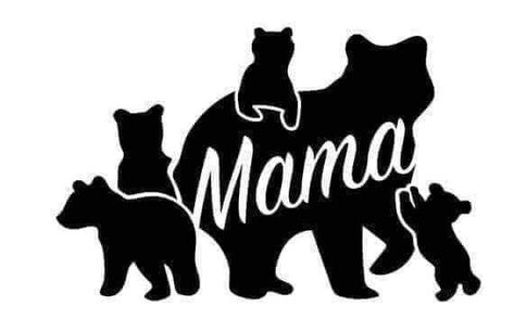 Mama Bear Baby Bear Tattoo, Bear Svg Free, Baby Bear Tattoo, Cubs Tattoo, Make Your Own Stencils, Coffee Mug Tumbler, Baby Cubs, Bear Svg, Bear Tattoos