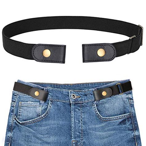 SANSTHS Buckle-Free Elastic Women Belt for Jeans Without Buckle, Comfortable Invisible Belt No Bulge No Hassle (Black, Plus Size) Diy Buckle, Belt Without Buckle, Stretch Belt, Estilo Punk, Women's Belt, Belts For Women, Waist Belt, Workout Pants, Belt Buckles