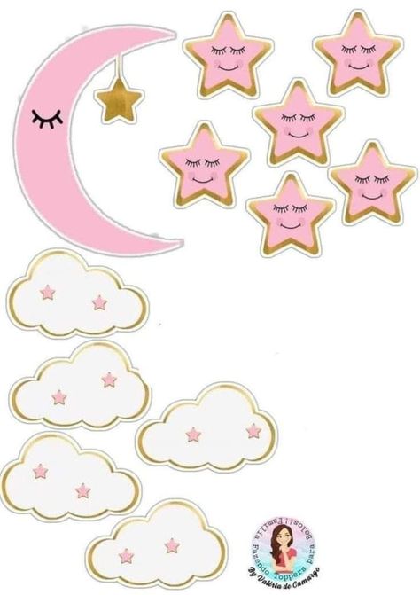 Star Topper Printable, Happy Christening Cake Topper Printable, Baptismal Cake Topper Printable, Christening Cake Topper Printable, Butterfly Baby Room, Star Cake Topper, Happy Birthday Logo, Pink Cake Toppers, Unicorn Topper