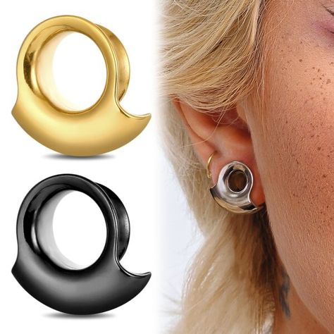 Ear Piercings Gauges, Gauges Earrings, Gold Gauges, Saddle Fitting, Ear Tunnels, Tunnels And Plugs, Body Piercings, Gauged Earrings, Ear Plugs