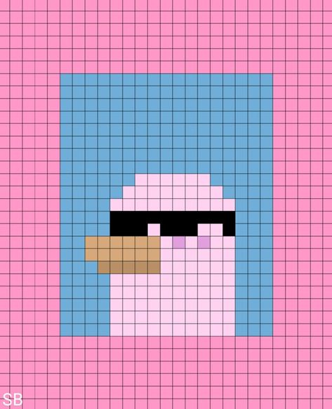 Pixel Art Hard, Pink Pigeon, Art Pixel, Easy Pixel Art, Pixel Art Templates, 8bit Art, Pixel Drawing, Diy Perler Bead Crafts, Pixel Art Grid