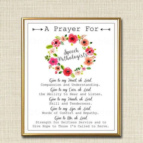 Speech Pathologist Prayer Art SLP Gift Religious Office Wall | Etsy Social Worker Office Decor, Nurse Office Decor, Social Workers Office, Teacher Prayer, School Counselor Gifts, Nurses Prayer, Office Decor Wall Art, Counselors Office Decor, Medical Office Decor