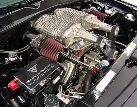 The motherlode, twin supercharged engine! 2009 Dodge Challenger, Dodge Challenger Srt8, Super Charger, Challenger Srt8, Motor Engine, Performance Engines, Race Engines, Mopar Muscle, Sweet Cars