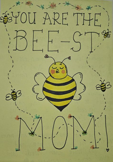 Happy Birthday mum #handmade #BirthdayCard #beepun Happy Birthday Poster, Happy Birthday Mum, Mothers Day Cards Craft, Bee Puns, Mums Birthday, Cards Craft, Happy Birthday Posters, Birthday Cards For Mum, Birthday Mom