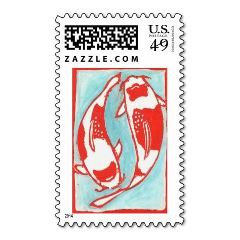 Koi Fish Vertical Postage Stamps; Abigail Davidson Art; ArtisanAbigail at Zazzle Rug Inspiration, All Friends, Self Inking Stamps, Stamp Making, Postage Stamp, Stamp Collecting, Koi Fish, Postage Stamps, Support Small