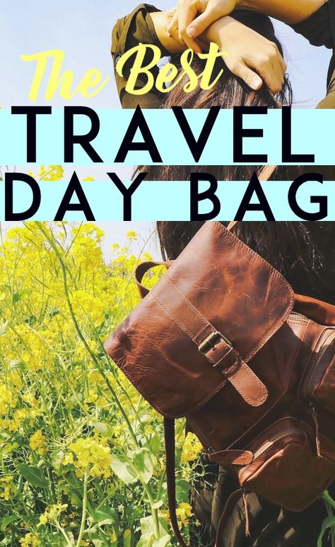 The best travel day bag lets you travel in style while holding everything you need. As a bonus, we've included a packing list of daily travel essentials! Travel Day Bag, Bag For Travel, Packing List For Travel, Packing Lists, Travel App, Packing Tips For Travel, Travel Items, Travel Board, Quick Guide