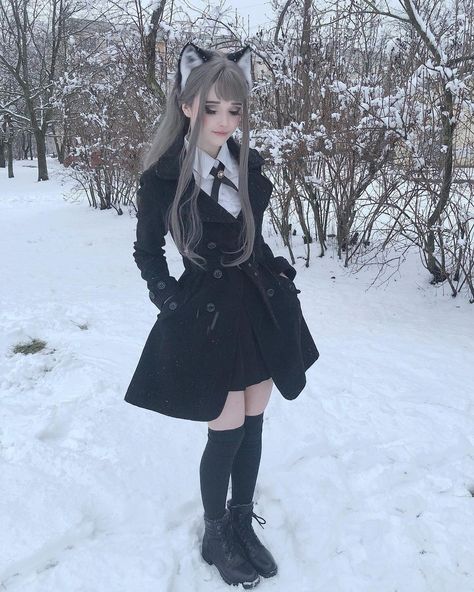 Cat Girl Cosplay, Goth Girl Aesthetic, Job Clothes, Cat Cosplay, Cosplay Kawaii, Gothic Outfits, I Love Girls, Cosplay Outfits, Cat Girl