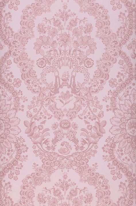 Bedroom Ideas For Couples Boho, Pink Green Bedrooms, Pink Damask Wallpaper, Pink Geometric Wallpaper, Baroque Wallpaper, Baroque Wall, Royal Wallpaper, Pink Bedroom Design, Royal Pattern