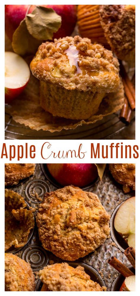 Bust out your muffins tins, because today I'm teaching you how to make the best apple crumb muffins! These apple muffins are moist, richly spiced, and loaded with tender apples! Plus, plenty of buttery crumb topping! Apple Spiced Muffins, Apple Strudel Muffins, Apple Crumb Muffins, Caramel Apple Muffins, Nature Recipes, Apple Bake, Apple Biscuits, Apple Muffin, Apple Scones