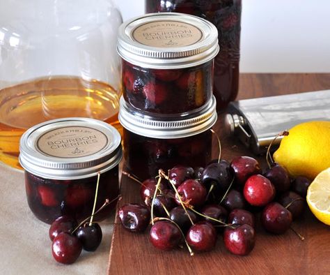 Bourbon Vanilla Soaked Cherries for canning and preserving. Luxurious flavours to have on ice cream or straight from the jar. Bourbon Soaked Cherries Recipe, Peach Chutney Recipes, Pickled Cherries, Bourbon Cherries, Cherry Pitter, Canning Peaches, Canning Fruit, Canned Cherries, Vanilla Recipes