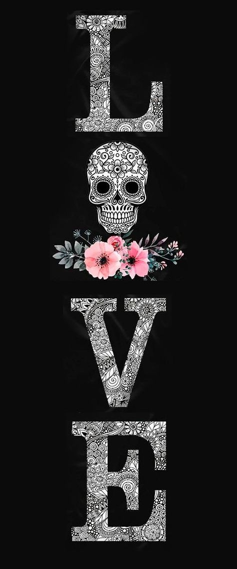 Sugar Skull Art Drawing, Skull Wallpaper Iphone, Skull Wallpapers, Sugar Skull Wallpaper, Mexico Skull, Colorful Skull Art, Paw Wallpaper, Skull Love, Sugar Skull Artwork