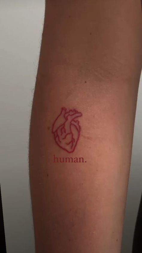 human anatomical heart red ink tattoo arm design idea Red Tattoo Arm, Heart Arm Tattoo, Human Heart Tattoo, Red Ink Tattoo, Anatomical Heart Tattoo, Red Tattoo, Tattoo Board, Tattoos For Black Skin, Red Ink Tattoos