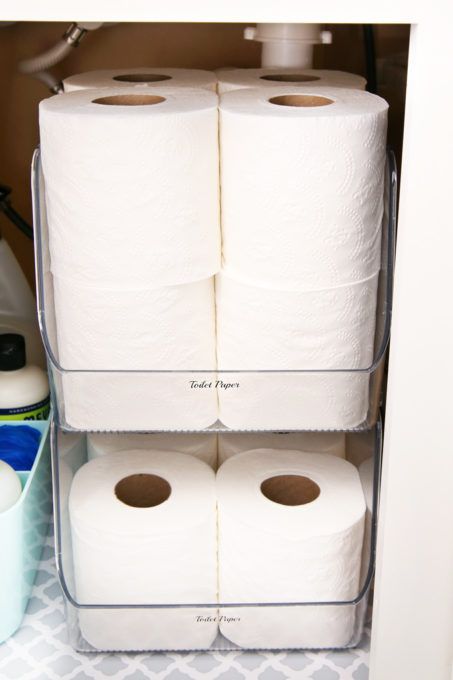 Organizing Toilet Paper, Toilet Paper Storage Under Sink, Guest Bathroom Under Sink Organization, Toilet Paper Organizer, Toilet Paper Organization, Toilet Paper Storage Ideas, Butterfly Organization, Dream Organization, Refresh Bathroom