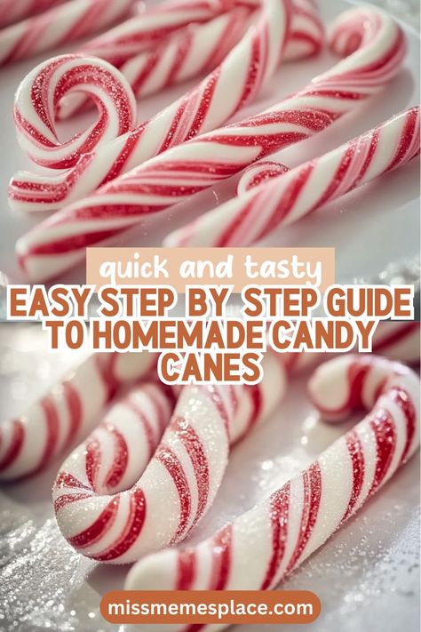 Homemade Candy Canes Recipe, Diy Candy Canes, Homemade Candy Canes, Canes Recipe, Easy Homemade Candy, Home Made Candy, Candy Cane Recipe, Candy Cane Crafts, Peppermint Candy Cane